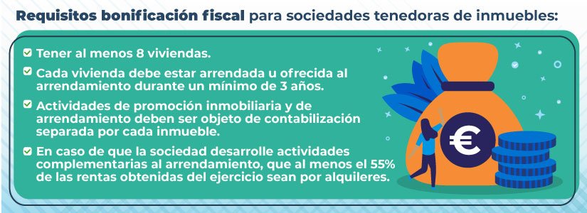 Bonificación fiscal sociedades tenedoras de inmuebles