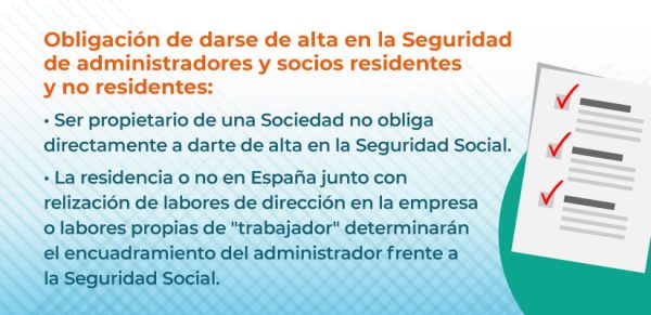 Obligación alta seguridad social para administradores y socios
