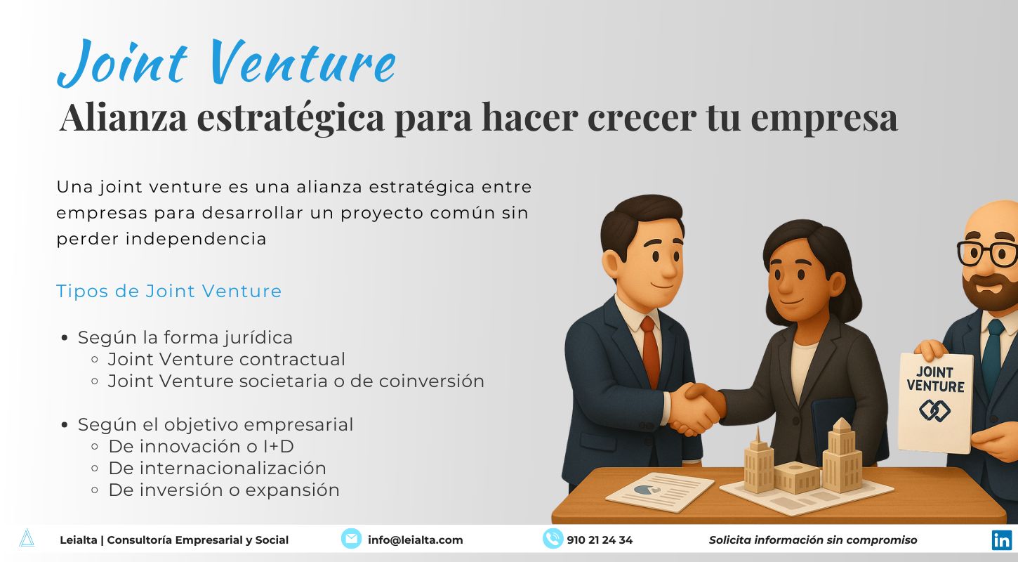 Tipos de Joint Venture :_ las Joint Ventures pueden clasificarse por su estructura legal (contractual o societaria) o por su finalidad empresarial (innovación, internacionalización o inversión).