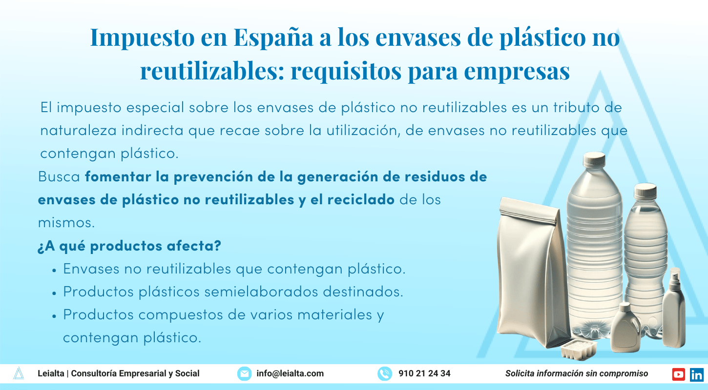 Impuesto en España a los envases de plástico no reutilizables: requisitos para empresas