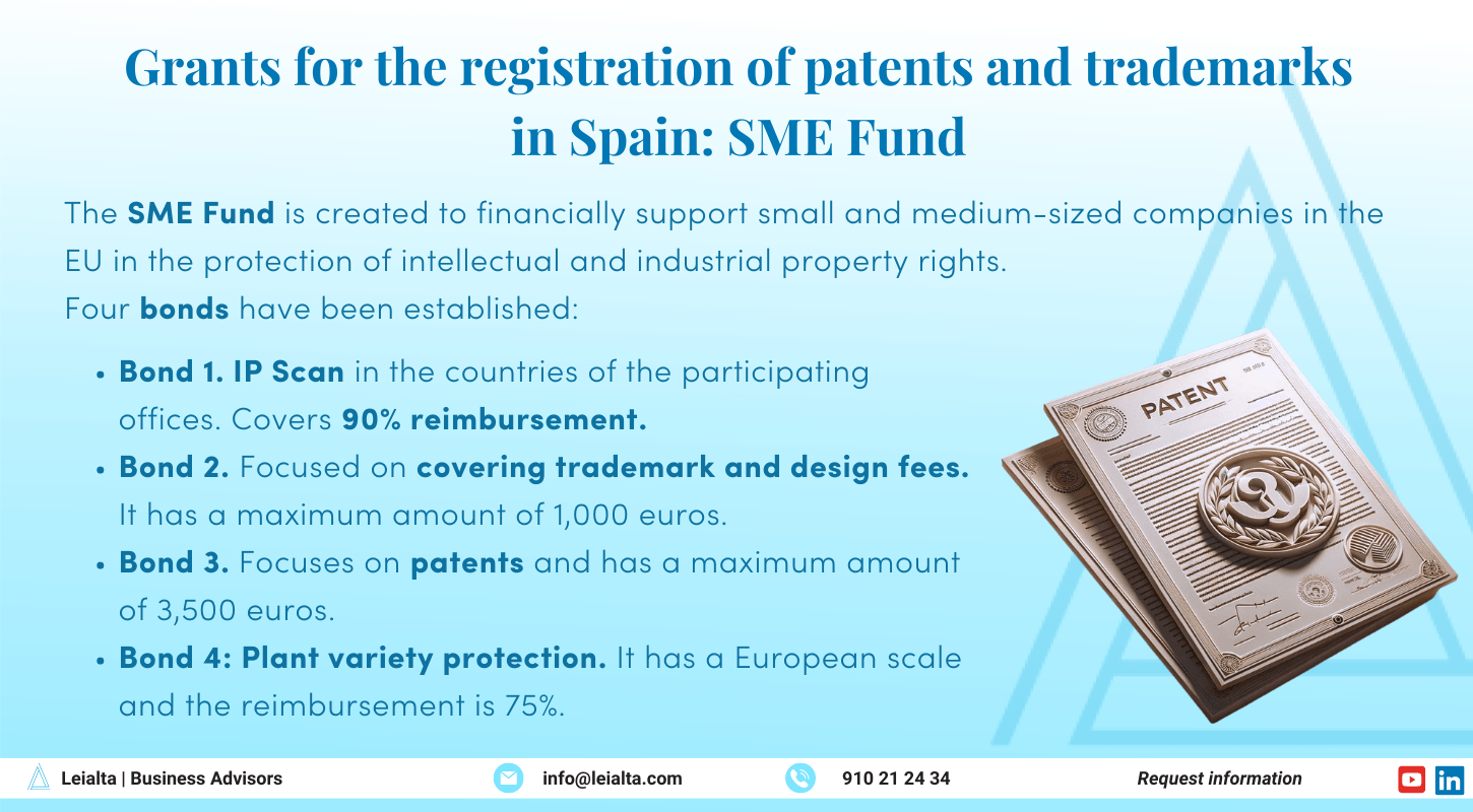 Grants for the registration of patents and trademarks in Spain: SME Fund