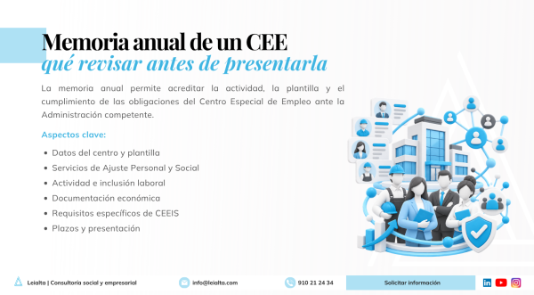 Presentar la memoria anual de un CEE: qué debe incluir, plazos y documentación