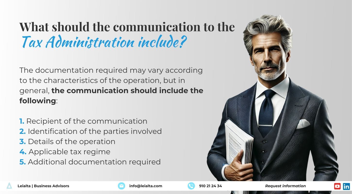 Communication to the tax administration