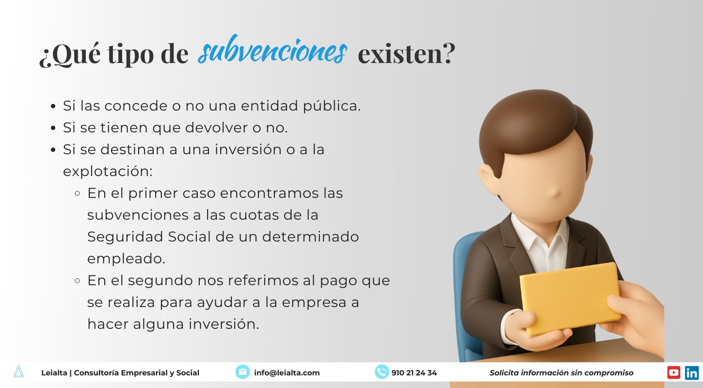 tipos de subvenciones