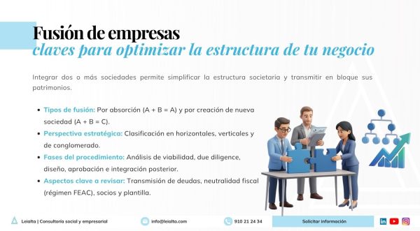 Fusión de empresas: tipos, fases y aspectos clave para optimizar la estructura del negocio